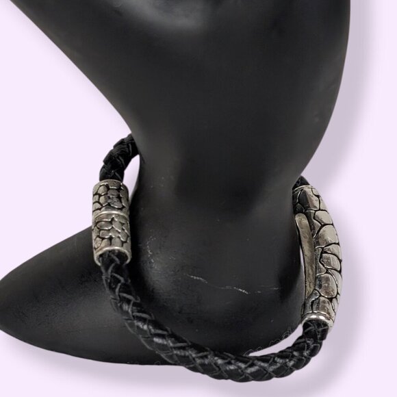 Premier Designs Black Braided Leather Bracelet - Picture 2 of 6